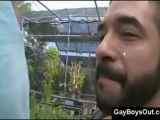 Harig arabisch homo adolescent ritten de putz in terug yard winkel