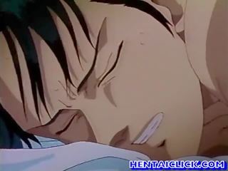 Hentai schoolboy gets his tight ass fucked in bed