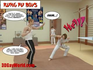 Kung fu jungen 3d homosexuell zeichentrick lebhaft comics